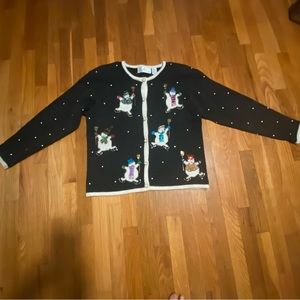 Vintage Design Options Christmas sweater with snowman M